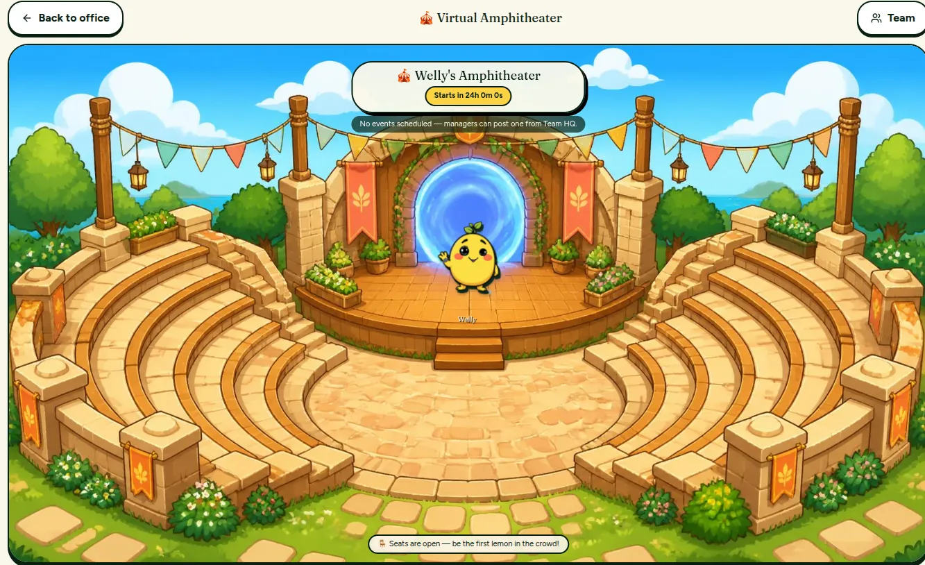 Remotely Well screenshot: Virtual Amphitheater