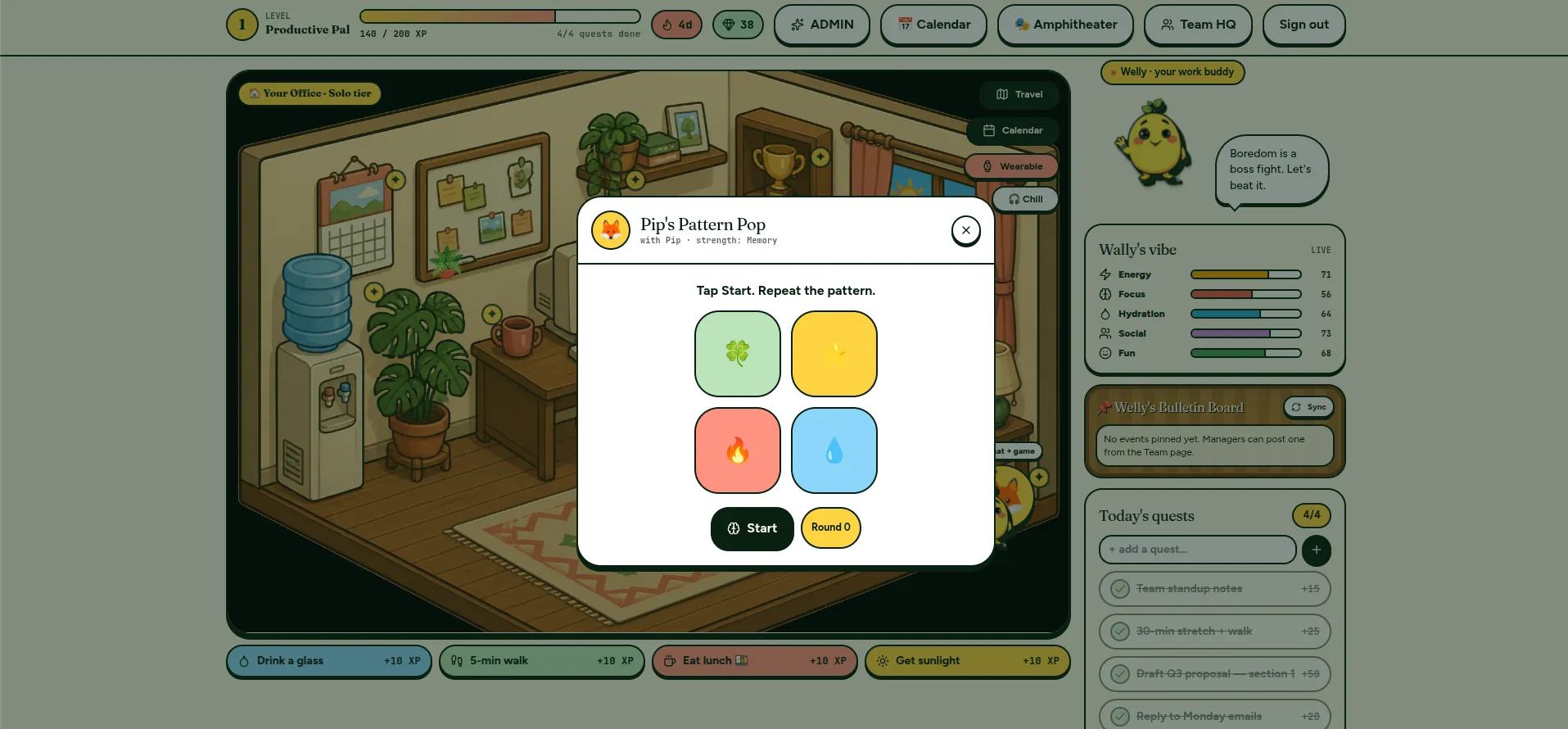 Remotely Well screenshot: Mini-games